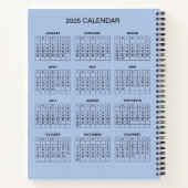 2025カレンダーで自分の件名と名前を追加 ノートブック (裏面)