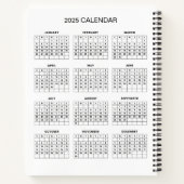 2025カレンダーで自分の件名と名前を追加 ノートブック (裏面)