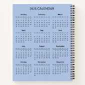 2025カレンダーで自分の件名と名前を追加 ノートブック (裏面)