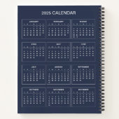 2025カレンダーで自分の件名と名前を追加 ノートブック (裏面)