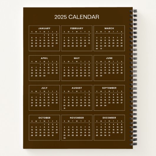 2025カレンダーで自分の件名と名前を追加N ノートブック (裏面)