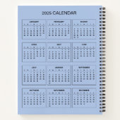 2025カレンダーで自分の件名と名前を追加N ノートブック (裏面)