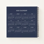 2025カレンダーで自分の件名と名前を追加N ノートブック (裏面)