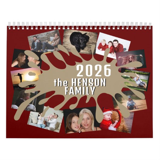 2025カレンダーのカラスプラッシュカスタムフォトコラージュ カレンダー (カバー)