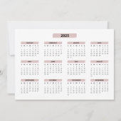 2025カレンダーの写真やる気を起こさせる シーズンカード (裏面)