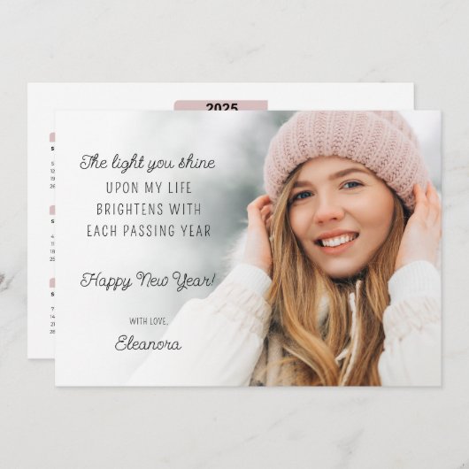 2025カレンダーの写真やる気を起こさせる シーズンカード (正面/裏面)