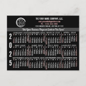 2025カレンダーカスタムビジネスロゴ名黒簡単 ポストカード (正面)