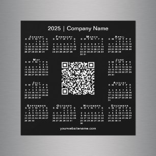 2025カレンダーカスタムビジネスQRコードブラックマグネット