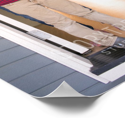 2025カレンダーカスタムフォトモノグラム名オンホワイト ポスター (角)