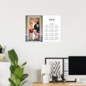 2025カレンダーカスタムフォトモノグラム名オンホワイト ポスター (ホームオフィス)