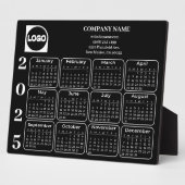 2025カレンダーカスタム会社の会社名とロゴブラック フォトプラーク (側面)