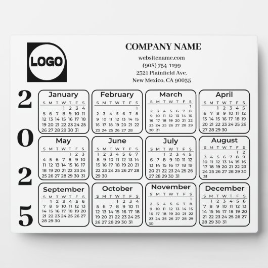 2025カレンダーカスタム会社の会社名とロゴ フォトプラーク (正面)