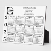 2025カレンダーカスタム会社の会社名とロゴ フォトプラーク (側面)