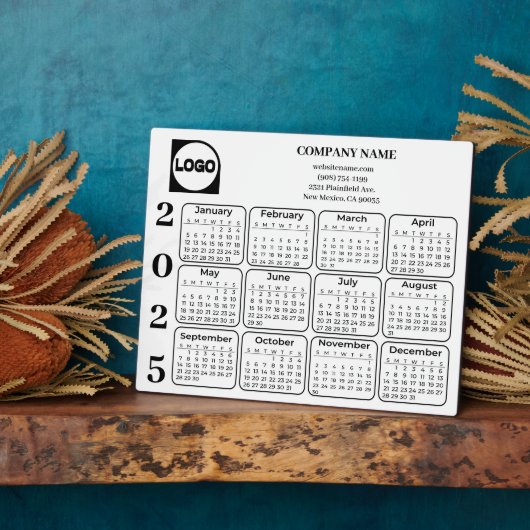 2025カレンダーカスタム会社の会社名とロゴ フォトプラーク (側面)