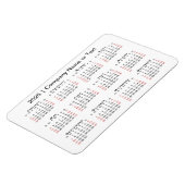 2025カレンダーカスタム文字黒赤白 マグネット (左側)