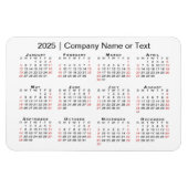 2025カレンダーカスタム文字黒赤白 マグネット (横)