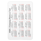 2025カレンダーカスタム文字黒赤白 マグネット (縦)