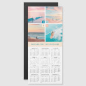 2025カレンダーカラーブロック4フォト磁気カード (正面/裏面)