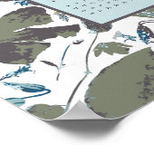 2025カレンダーグリーンブルークレマティスフローラ ポスター (角)