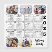 2025カレンダーシンプル5枚モダン写真ファミリーマグネット (正面)