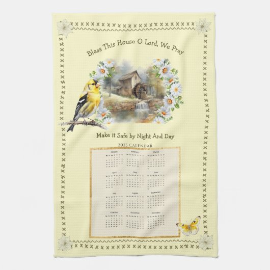 2025カレンダータオルキッチン祈りの言葉ハウス賛美ズ キッチンタオル (縦)