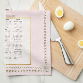 2025カレンダータオルパリビューカスタムメッセージ キッチンタオル (四つ折り)