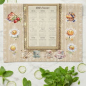 2025カレンダータオル土曜日の朝の茶時間 キッチンタオル (折り畳み)