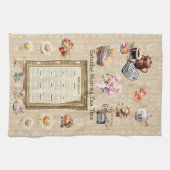 2025カレンダータオル土曜日の朝の茶時間 キッチンタオル (横)