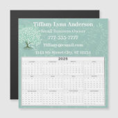 2025カレンダーハートリーフツリーフローラミントグリーン (正面/裏面)