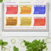 2025カレンダーボルトファブリックフォント12色(月) キッチンタオル (折り畳み)