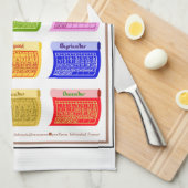 2025カレンダーボルトファブリックフォント12色(月) キッチンタオル (四つ折り)