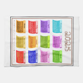 2025カレンダーボルトファブリックフォント12色(月) キッチンタオル (横)