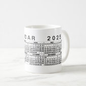 2025カレンダーマグ白黒 コーヒーマグカップ (正面右)