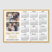 2025カレンダーモダン金ゴールドグリッター2光磁気 (正面)