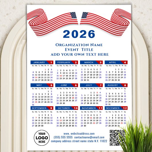 2025カレンダー事業ロゴQRコードブルー磁気