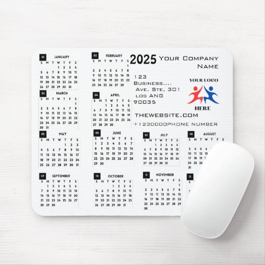 2025カレンダー会社のロゴと文字 マウスパッド (マウス)