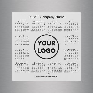 2025カレンダー会社のロゴのライトグレーマグネット