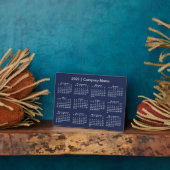 2025カレンダー会社名ネイビーブルーデスクトップ フォトプラーク (側面)