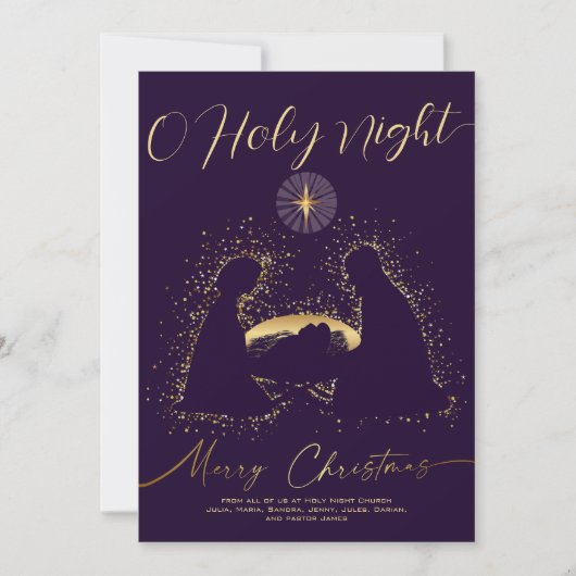 2025カレンダー出生Manger O Holy Night Script シーズンカード (正面)