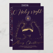 2025カレンダー出生Manger O Holy Night Script シーズンカード (正面/裏面)