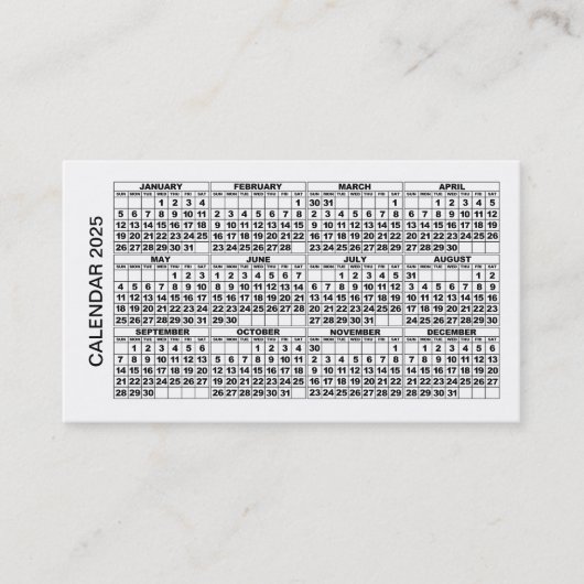 2025カレンダー名刺（横白） 名刺 (正面)