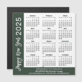 2025カレンダー白黒企業の磁気カード (正面/裏面)