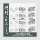 2025カレンダー白黒企業の磁気カード (正面)