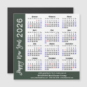 2025カレンダー白黒企業の磁気カード (正面/裏面)