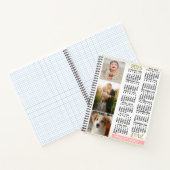 2025カレンダー赤面ピンク金ゴールドファミリーフォトコラージュ ノートブック (内部)