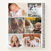 2025カレンダー赤面ピンク金ゴールドファミリーフォトコラージュ ノートブック (裏面)