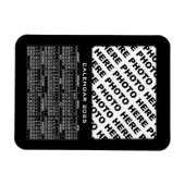 2025カレンダー追加1枚の写真マグネットブラック マグネット (横)