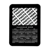 2025カレンダー追加1枚の写真マグネットブラック マグネット (縦)