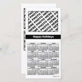 2025カレンダー追加4枚フォトカードのシンプル白黒 シーズンカード (正面/裏面)