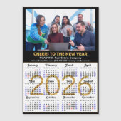 2025カレンダー金ゴールドグリッター事業写真磁気 (正面)